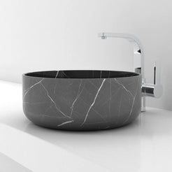 Sorcha Portoro Marble Vessel Sink, alternate countertop lifestyle angle