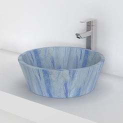 Souri Azura Blue Quartzite Vessel Sink, second countertop lifestyle setting