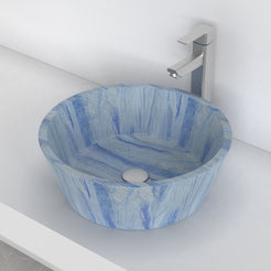 Souri Azura Blue Quartzite Vessel Sink, alternate countertop lifestyle angle