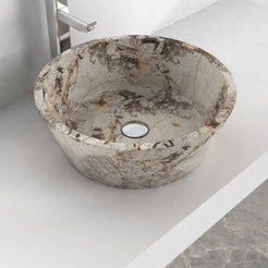 Souri Pandora Blanc Quartzite Vessel Sink, countertop hero lifestyle view