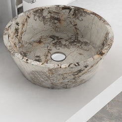 Souri Pandora Blanc Quartzite Vessel Sink, interior, rim and material detail