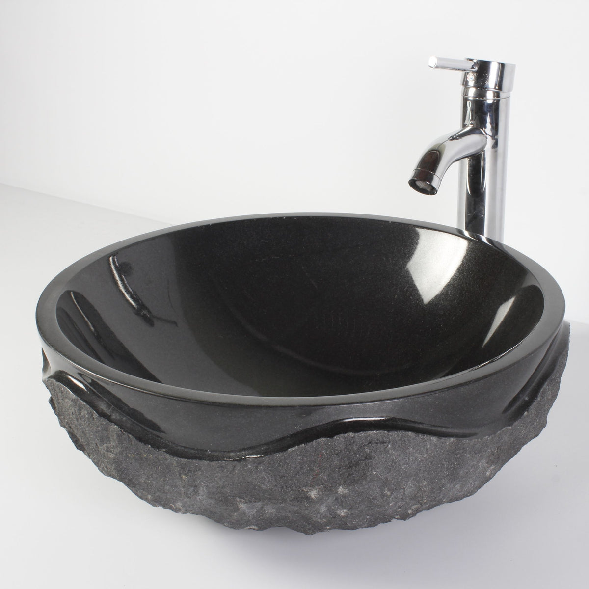 Sparrow Neroco Stone Vessel Sink, countertop hero lifestyle view