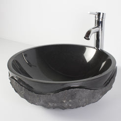 Sparrow Neroco Stone Vessel Sink, countertop hero lifestyle view