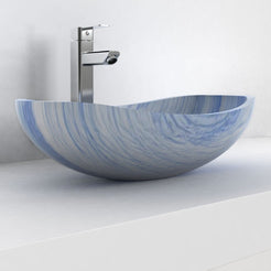 Spirit Azura Blue Quartzite Vessel Sink, second countertop lifestyle setting