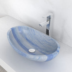 Spirit Azura Blue Quartzite Vessel Sink, alternate countertop lifestyle angle