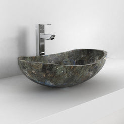 Spirit Celestia Blue Quartzite Vessel Sink, countertop hero lifestyle view