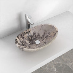 Spirit Pandora Blanc Quartzite Vessel Sink, second countertop lifestyle setting