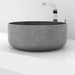 Sorcha Bluestone Vessel Sink, overall shape and side profile
