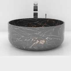 Sorcha Galaxy Marble Vessel Sink, overall shape and side profile