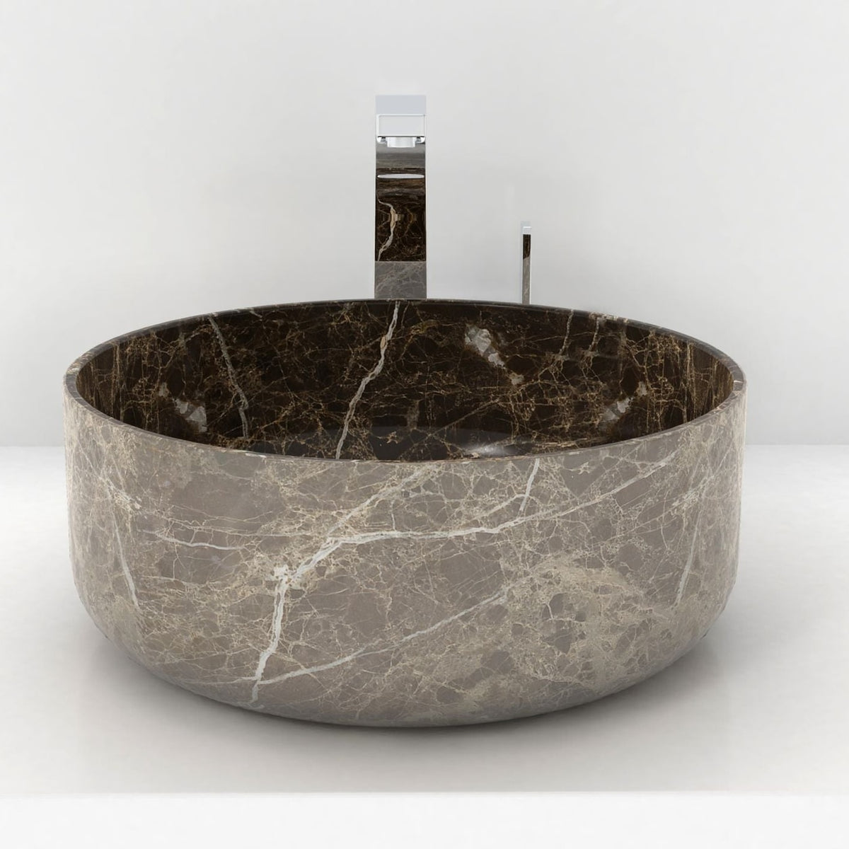 Sorcha Marocca Marble Vessel Sink, alternate countertop lifestyle angle