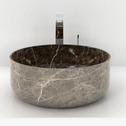Sorcha Marocca Marble Vessel Sink, alternate countertop lifestyle angle