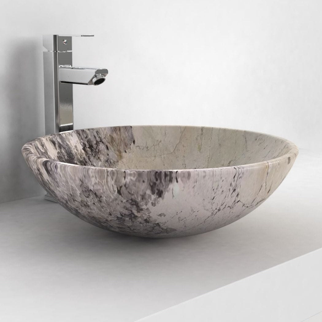 Vinko Pandora Blanc Quartzite Vessel Sink, second countertop lifestyle setting