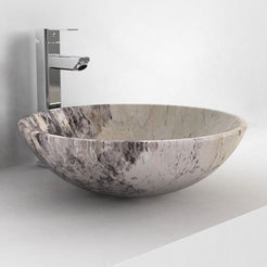 Vinko Pandora Blanc Quartzite Vessel Sink, second countertop lifestyle setting