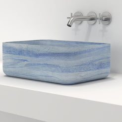 Sookie Azura Blue Quartzite Vessel Sink, overall shape and side profile