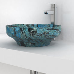 Shaela Danube Blue Quartzite Vessel Sink, countertop hero lifestyle view