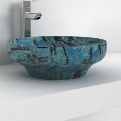 Shaela Danube Blue Quartzite Vessel Sink, second countertop lifestyle setting
