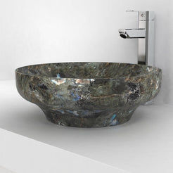 Shaela Celestia Blue Quartzite Vessel Sink, countertop hero lifestyle view