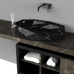 Sreya Portoro Marble Vessel Sink, alternate countertop lifestyle angle
