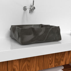 Srusti Portoro Marble Vessel Sink, countertop hero lifestyle view