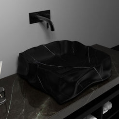 Srusti Portoro Marble Vessel Sink, second countertop lifestyle setting