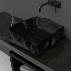 Srusti Portoro Marble Vessel Sink, alternate countertop lifestyle angle