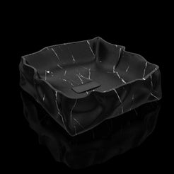 Srusti Portoro Marble Vessel Sink, overall shape and side profile
