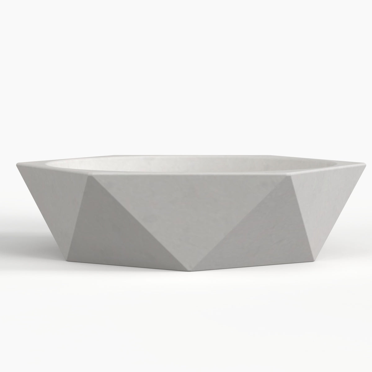 Syala Limestone Vessel Sink, overall shape and side profile