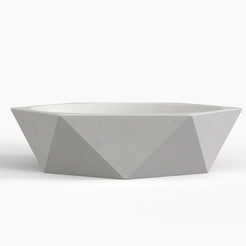 Syala Limestone Vessel Sink, overall shape and side profile