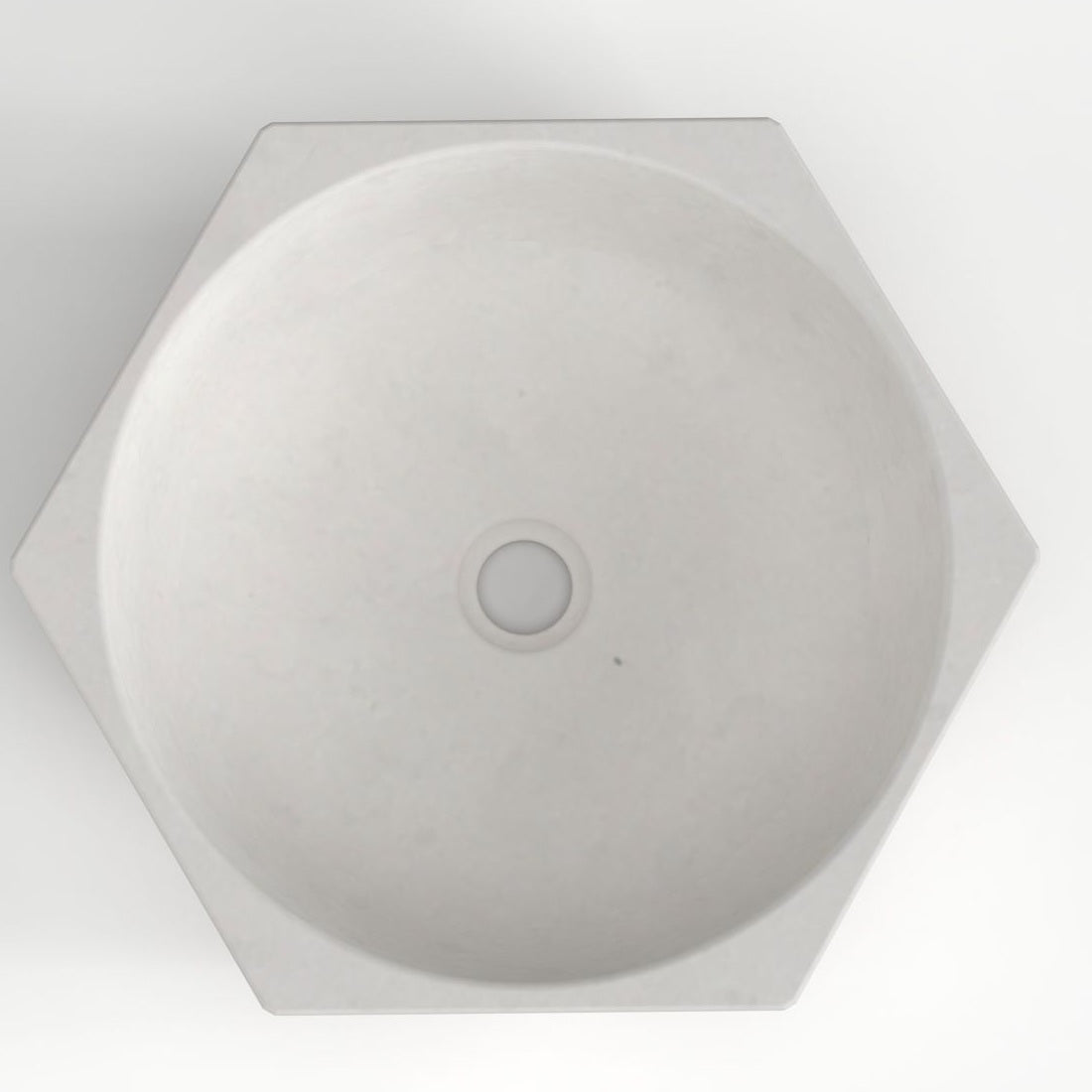 Syala Limestone Vessel Sink, interior, rim and material detail