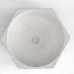 Syala Limestone Vessel Sink, interior, rim and material detail