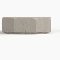 Sydney Travertino Bianc Vessel Sink, overall shape and side profile