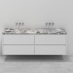 Taimi Carnico Marble Integrated Basin — front or elevated bathroom view showing the basin profile