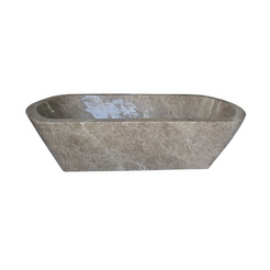 Tivelle Perlato Marble bathtub, complete product centered on a square white studio background.