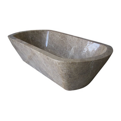 Tivelle Perlato Marble bathtub, complete product centered on a square white studio background.
