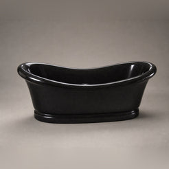 Vallora BT-037A Absolute Black Granite bathtub, complete studio product view 3; original silhouette and finish preserved