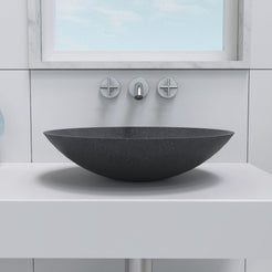 Vinita Neroco Stone Vessel Sink, overall shape and side profile