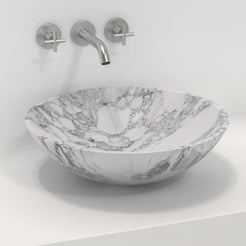 Vinko Arabescato Stone Vessel Sink, countertop hero lifestyle view