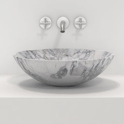Vinko Arabescato Stone Vessel Sink, second countertop lifestyle setting