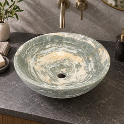 Vinko Blue Jade Stone Vessel Sink, alternate countertop lifestyle angle