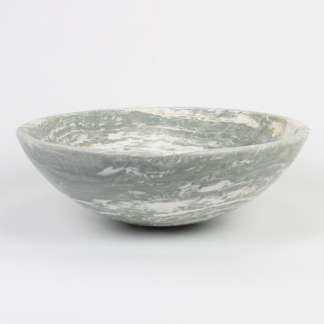Vinko Blue Jade Stone Vessel Sink, overall shape and side profile