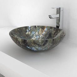 Vinko Celestia Blue Quartzite Vessel Sink, countertop hero lifestyle view