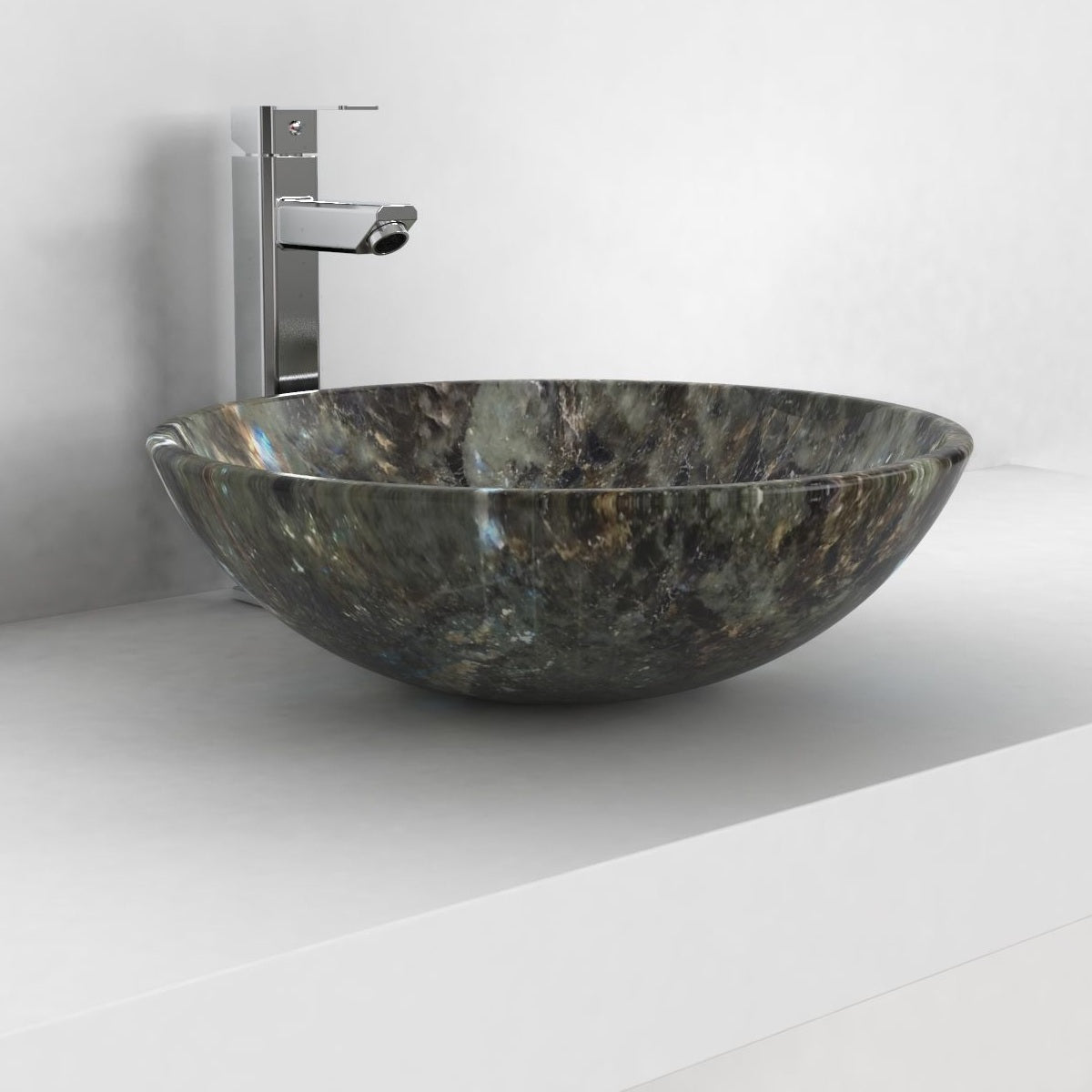 Vinko Celestia Blue Quartzite Vessel Sink, second countertop lifestyle setting