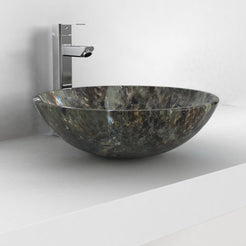 Vinko Celestia Blue Quartzite Vessel Sink, second countertop lifestyle setting