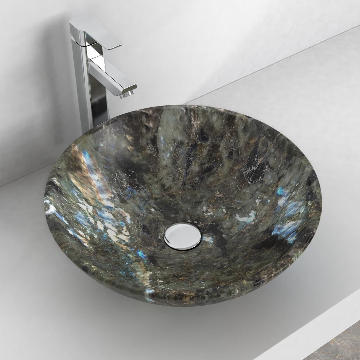 Vinko Celestia Blue Quartzite Vessel Sink, alternate countertop lifestyle angle