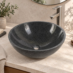 Vinko Dorata G654 Stone Vessel Sink, countertop hero lifestyle view