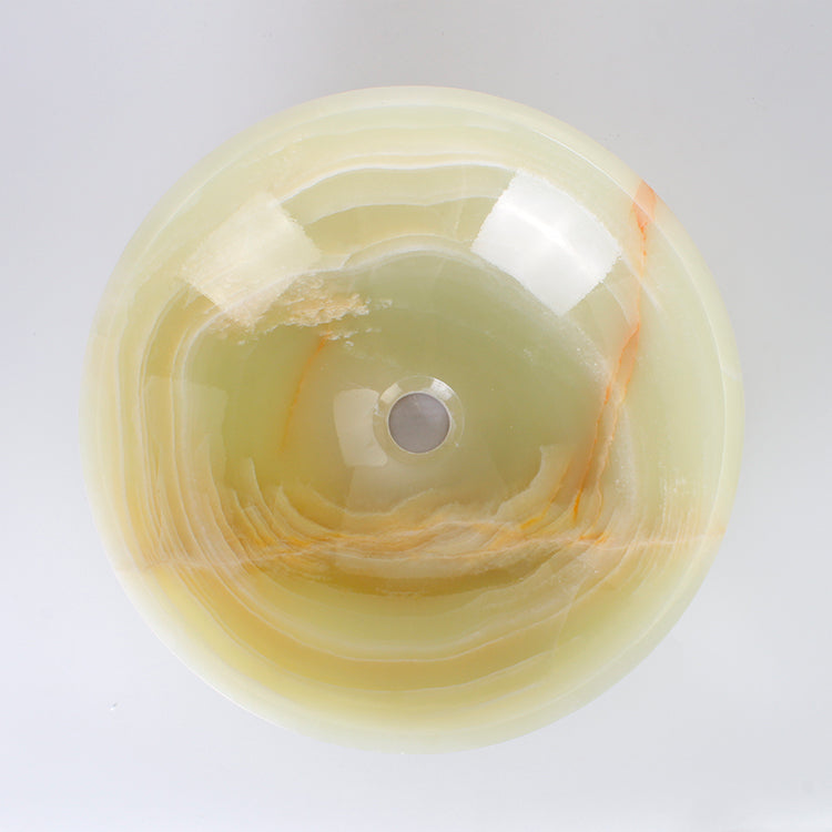 Vinko Green Jade Stone Vessel Sink, interior, rim and material detail