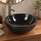 Vinko Neroco Stone Vessel Sink, second countertop lifestyle setting