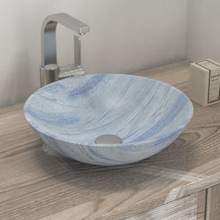 Vinko Azura Blue Quartzite Vessel Sink, countertop hero lifestyle view