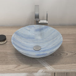 Vinko Azura Blue Quartzite Vessel Sink, alternate countertop lifestyle angle