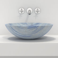 Vinko Azura Blue Quartzite Vessel Sink, overall shape and side profile